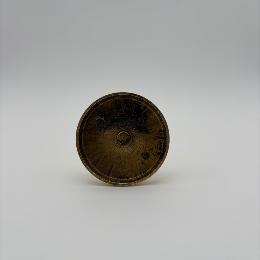 Pre-Owned 3 Elegant Brass Candle Holders With Finger Holder And Fire Snuffer - Picture 6 of 8